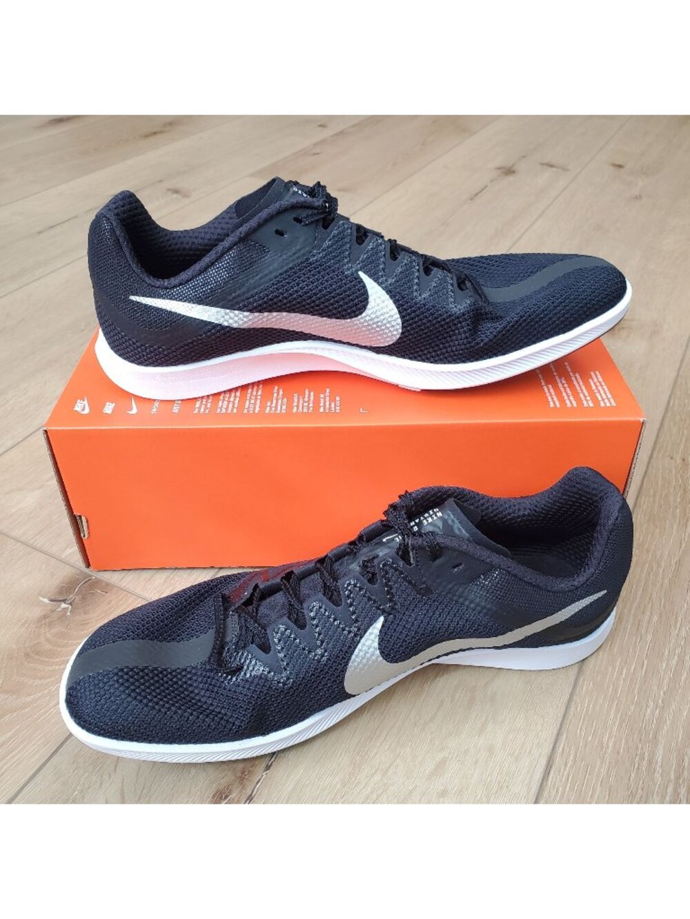 Nike Mens 13 Zoom Rival Track Field Distance Spikes Bag Black White DC8725-001